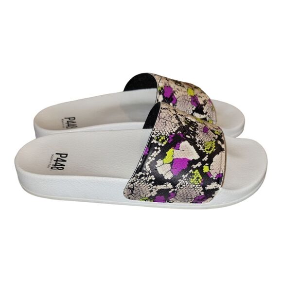 P448 Super Water Resistant Slide Sandals white/Purple Made in Italy Size 38 - Picture 1 of 7